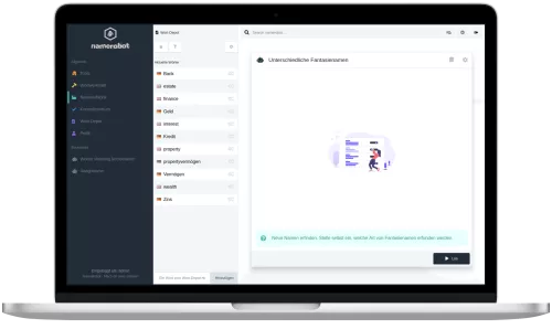 Screenshot der NameRobot  Toolbox Ansicht